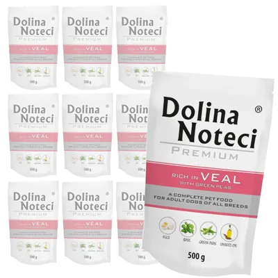 Produktbild von Dolina Noteci Premium 10x500g Reich an Kalbfleisch mit Erbsen Nassfutter für Hunde