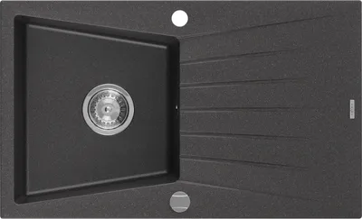Produktbild von Mexen Cesar Granitspüle mit einem Becken und einer Abtropffläche 775 x 470 mm, Schwarz gesprenkelt - 6514771010-76