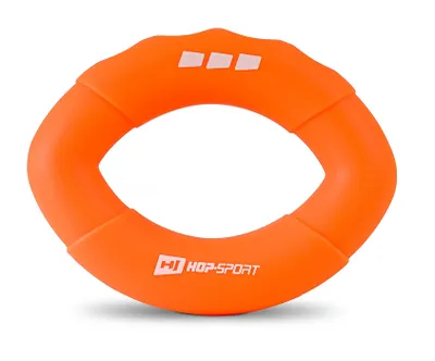 Obrázek produktu pro Hop-Sport oválný trenažér na ruce ze silikonu 22,6 kg HS-S022OG trenažér na ruce s kroužkem na předloktí pro lepší sílu prstů, síla ruky síla úchopu trenažér na předloktí s antistresovým kroužkem - oranžový