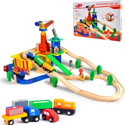 Immagine prodotto di TG50062 FERROVIA AD ALBERO CON GRU 80 EL. vagoni treno TOR