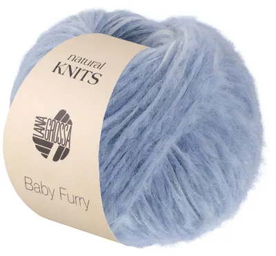 Produktbild von Lana Grossa BABY FURRY 50 g Flauschiges Effektgarn aus Alpaka, Baumwolle & Merino Farbe 005 - Hellblau