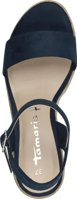 Produktbild von Tamaris Damen Sandalette mit Keilabsatz im Espadrille Design 1-28300-42, Größe:41 EU, Farbe:Blau