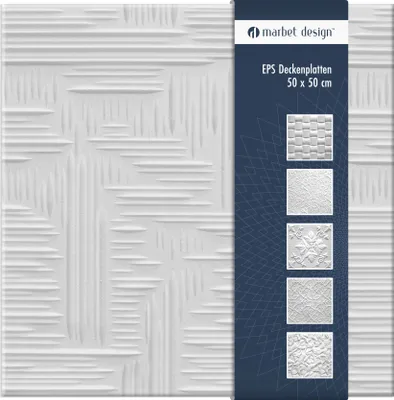 Produktbild von Deckenplatten aus Styropor EPS -  Deckenpaneele leicht & robust im modernen Design - (20QM Sparpaket NORMA2 WEISS 50x50cm) Feuchtraum weiß Verkleidung