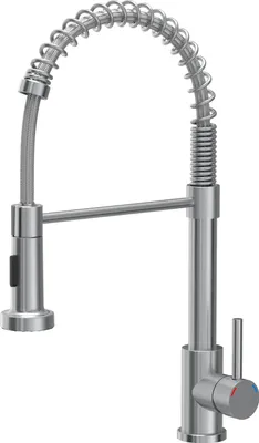 Produktbild von QUADRON Küchenarmatur Mischbatterie 360°, SALMA NEW SteelQ, Farbe: Stahl, Höhe: 44,5 cm, Armatur Küche aus Edelstahl, Wasserhahn für Küche