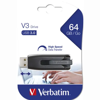 Zdjęcie produktu dla Verbatim Store n Go V3 64GB USB 3.0 szary