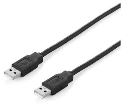Produktbild von Equip USB 2.0 A auf Kabel, M/M, 1.8m , Schwarz, 1,8 m, USB A, USB A, USB 2.0, Männlich/Männlich, Schwarz
