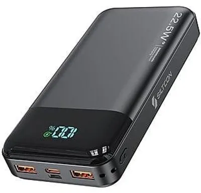 Produktbild von Siltcon® Powerbank 30000mAh – 22,5W Schnellladegerät – USB-C/USB-A – LED-Anzeige – iPhone/Android – Notfallset