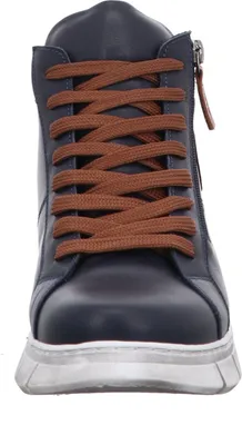 Produktbild von Gemini Damen Stiefelette High Top Sneaker Leder Reißverschluss 340240-02, Größe:41 EU, Farbe:Blau