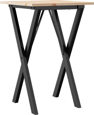 Produktbild von vidaXL Esstisch X-Gestell 50x50x75 cm Massivholz Kiefer und Stahl