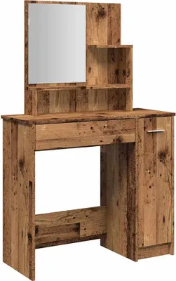 Produktbild von vidaXL Schminktisch mit Spiegel Altholz-Optik 86,5x35x136 cm