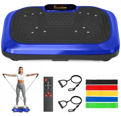 Immagine prodotto di Piattaforma vibrante per l'allenamento, con 200 livelli di velocità regolabili, 10 programmi di allenamento, colore blu
