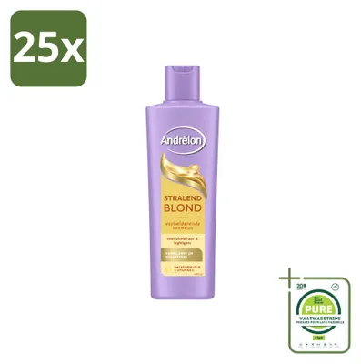 Productafbeelding van 25 x Andrélon Stralend Blond Shampoo - 250 ml - Grote verpakking - 25 stuks