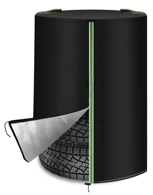 Produktbild von Reifenschutzhülle für 4 Autoreifen 14-20 Zoll, 210D Oxford, Schwarz, Ø72x117 cm