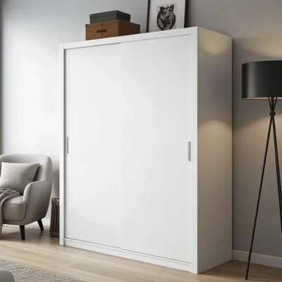 Productafbeelding van Schuifdeurenkast Zenit, 200 cm, slaapkamerkast, schuifdeurenkast, kast (kleur: wit, zonder spiegel)