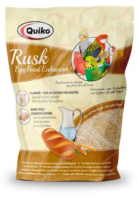 Produktbild von Quiko Rusk 1Kg - Spezialfutterzusatz zum Anfeuchten von Eifutter, Aufzuchtfutter