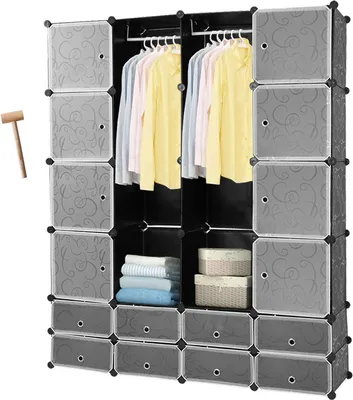 Produktbild von Jopassy  DIY Kleiderschrank Kleiderschränke Steckregal mit Tueren Regalsystem Kleiderschrank Kleiderschränke Garderobe
