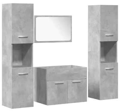 Immagine prodotto di vidaXL set di mobili da bagno 4 pezzi cemento grigio materiale legno