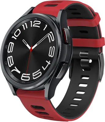 Imagen del producto de Pulsera de silicona de 20 mm para relojes, color: rojo y