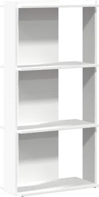 Obrázek produktu pro vidaXL Knihovna 3 police Bílá 60x30x120 cm Materiál na bázi dřeva