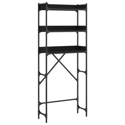 Produktbild von vidaXL Waschmaschinenregal Schwarz 67x25x163 cm Holzwerkstoff