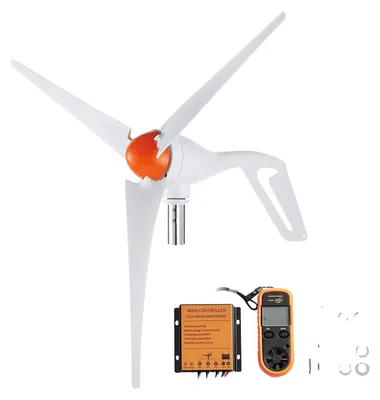 Image de Eolienne VEVOR 500 W, générateur éolien 12 V, générateur éolien 3 pales avec anémomètre, régulateur MPPT et direction du vent réglable, convient pour la maison, la ferme, les camping-cars, les bateaux