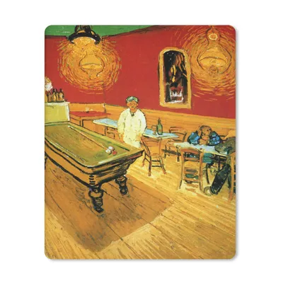 Produktbild von MuchoWow® Mauspad Mousepad Das Nachtcafé - Vincent van Gogh 30x40 cm - Mousepads - Maus Mat - Pad - Mausunterlage - Mausmatten