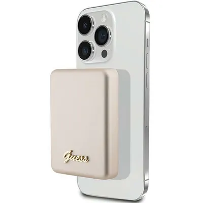 Produktbild von Guess Magsafe Metall Script Logo 5W 3000Mah induktive Powerbank - Gold