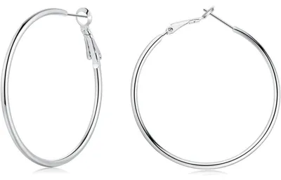 Produktbild von Creolen 925 Sterling Silber Groß 50mm Damen Silber/Roségold/Gold Klapp-Creolen