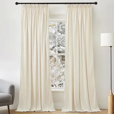 Samtvorhänge verdunkelnd 2er-Set 132x240 cm Creme