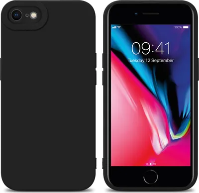 Immagine prodotto di Custodia Cadorabo per Apple iPhone 7 / 7S / 8 / SE 2020 custodia protettiva in TPU nero custodia in silicone custodia per cellulare