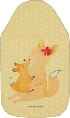 Produktbild von Mr. & Mrs. Panda Wärmekissen Fuchs Mama - Gelb Pastell - Geschenk, Muttertag, Bettflasche, Schoß, Mutter, Umarmen, Wärmflasche, mit Bezug, Flauschige, Wärmflaschen