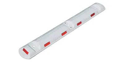 Produktbild von Leitschwelle L1170xB150xH50mm PP weiß m.roten Reflexstreifen