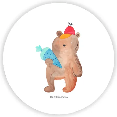 Produktbild von Mr. & Mrs. Panda magnet Bär Schultüte - Weiß - Geschenk, whiteboardmagnet, Kühlschrankmagnet, Einschulung, Teddy, für kühlschrank, Grundschule, magnettafel, pinnwand