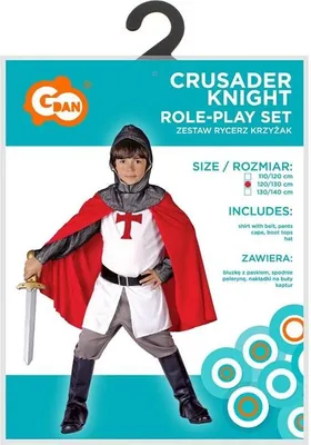 Obrázok produktu pre Detský kostým Rytier Križiak veľkosť 120/130cm