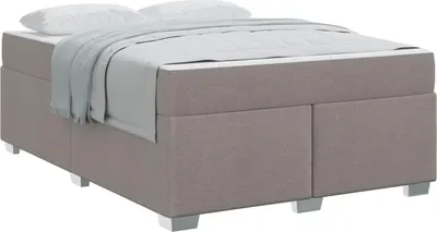 Zdjęcie produktu dla Rama łóżka vidaXL, kolor taupe, 160 x 200 cm, obita tkaniną