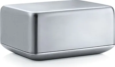 Produktbild von Blomus Basic Butterdose, Medium, Butter Dose, Butterschale, Butterbehälter, Edelstahl, für 250 g Butter, 63638