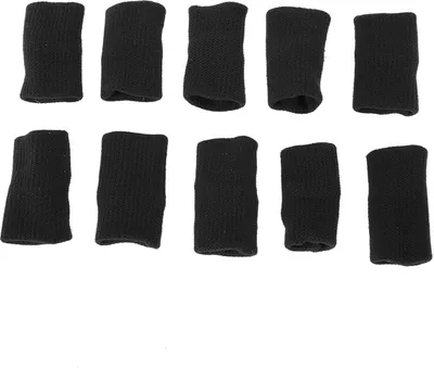 Image de Prévention Bandages de doigts respirants, protection des doigts en nylon, 10 pcs Absorbent la sueur ? Basket-ball pour le basket-ball indoor Beachvolleyball Volley-ball (Noir)