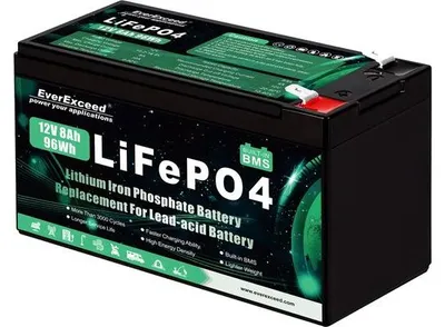Productafbeelding van Lifepo4 Accu 12 V 8 Ah met meer dan 3000 diepontlaadcycli lithium-accu 12 V voor zonne-energie/windenergie