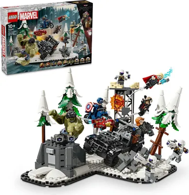 Obrázek produktu pro LEGO Marvel Avengers Assemble: Age of Ultron, stavebnice a hrací set s 8 minifigurkami superhrdinů včetně Thora, Hulka a Iron Mana, stavebnice pro kluky a holky, dobrodružná sada 76291