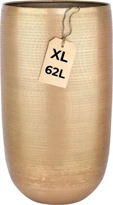 Zdjęcie produktu dla Donica Camiel Gold 65 cm - wysoka okrągła donica wykonana z aluminium