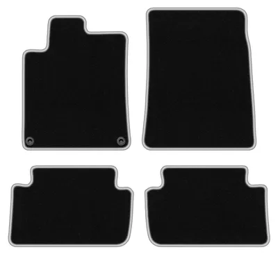 Produktbild von Fußmatten Automatten Velours Schwarz/Silber für Peugeot 407 2004-2011 Set 4-tlg