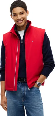 Immagine prodotto di Tommy Hilfiger, gilet imbottito leggero da uomo, modello MW0MW44753, colore rosso medio, taglia M