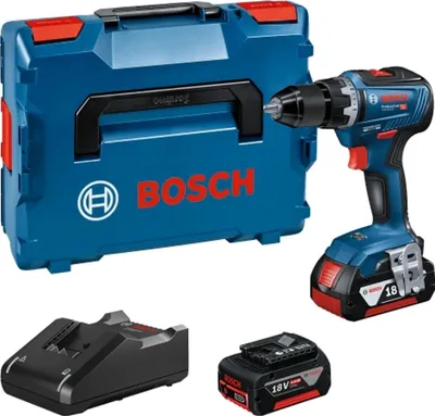 Image de Perceuse-visseuse sans fil Bosch GSR 18V-55, dans L-BOXX 136, avec 2 batteries Li-Ion 4,0 Ah, 1 pièce.