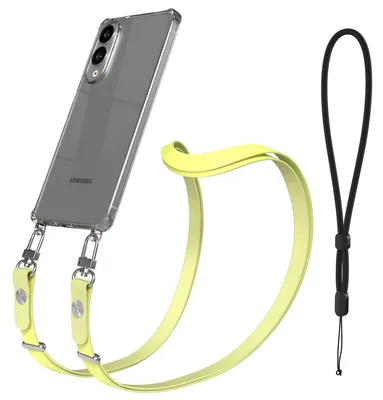 Produktbild von EAZY CASE Handykette magnetisch mit Handyhülle für Samsung Galaxy S25 Edge, Crossbody Handyband 1-1,90m verstellbar mit 2 Ösen in Gelb