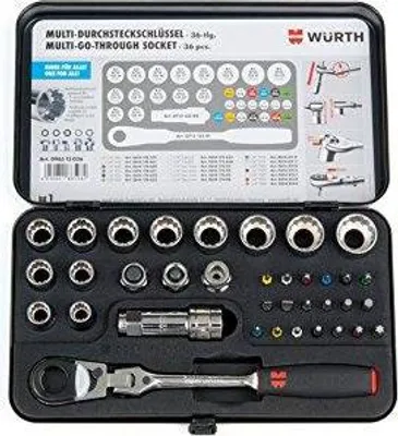 Produktbild von Würth 096513 036 Durchsteckschlüssel Set und Multiprofil Sortiment 36 Teile [PC]