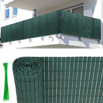 Produktbild von TolleTour PVC Sichtschutzmatte UV-Schutz Sichtschutzzaun Balkon Terrasse Windschutz Sichtschutz Outdoor Balkonverkleidung Wetterfest für Balkon Garten Markise Zaun Terrasse Grün 140x300cm