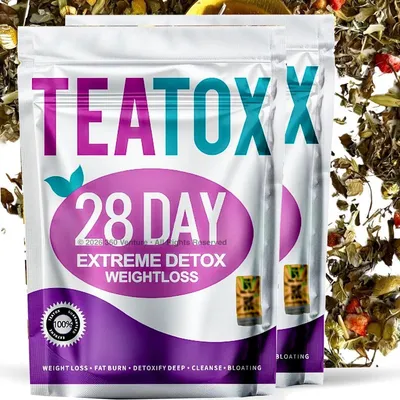 Produktbild von 2X TeaTox® 28-Tage Detox-Tee | Anti-Fälschungs-QR-Hologramm – Vegane Abnehmkur – Bauchfett verbrennen | Schnell abnehmen | Darm-Detox | Fatburner |