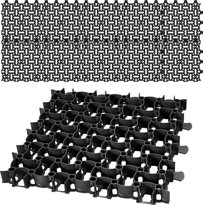 Produktbild von BigDean 10x Rasengitter Paddockplatte SCHWARZ 50x50 cm Reitplatzmatten Rasenmatten Rasenwaben Kiesgitter Parkplatzrasen 2,5 m²