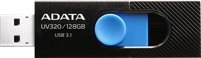 Produktbild von ADATA UV320, 64 GB, USB Typ-A, 3.2 Gen 1 (3.1 Gen 1), Dia, 7,9 g, Schwarz, Blau