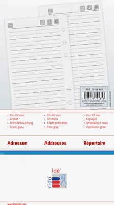 Produktbild von 2026 Rido Adressen/Notizen Timing 2 93×172 mm